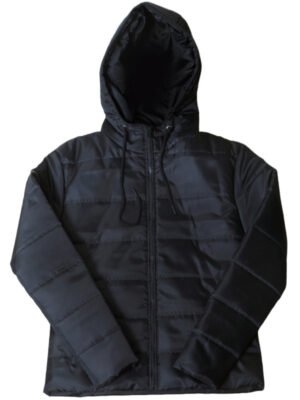 Puffer Hooded Black Jacket