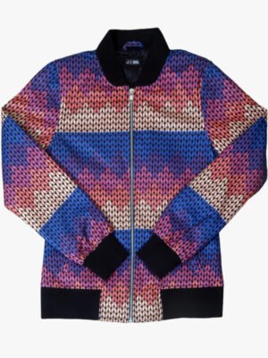 Geometrical Print Bomber Jacket