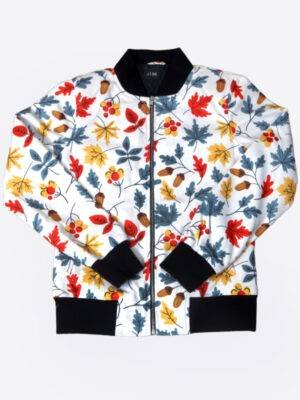 Snow Floral Print Bomber Jacket