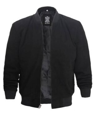 Adamsville Men's Black Suede Bomber Jacket