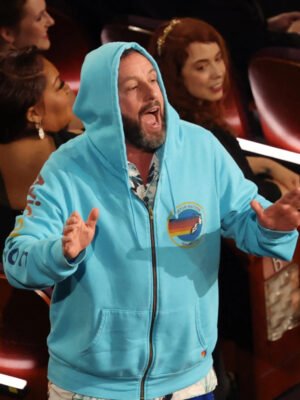 Adam Sandler Aviator Nation Oscars 2025 Blue Hoodie